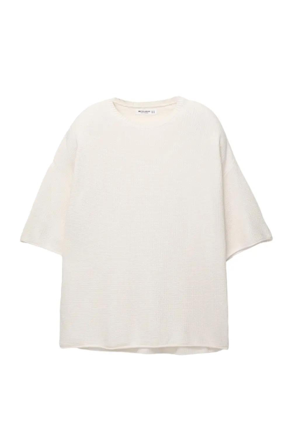 Waffle-knit boxy-fit T-shirt