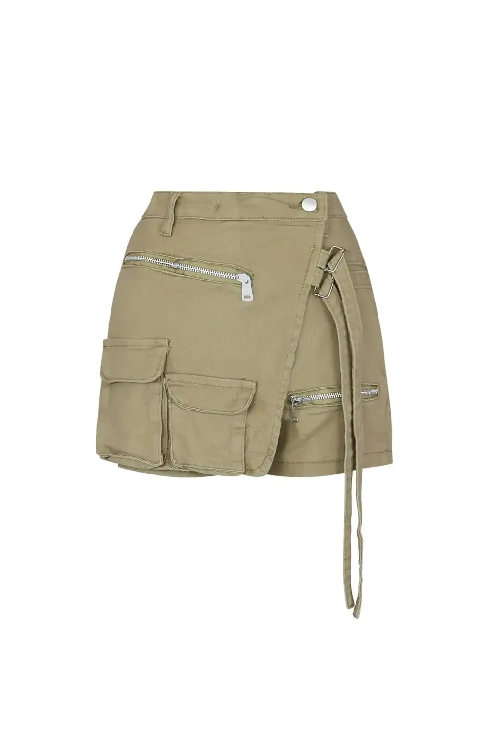 Trendy Half Wrap Pocket Cargo Shorts