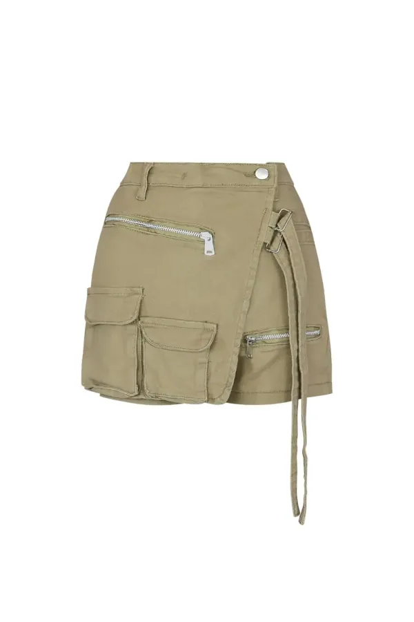 Trendy Half Wrap Pocket Cargo Shorts