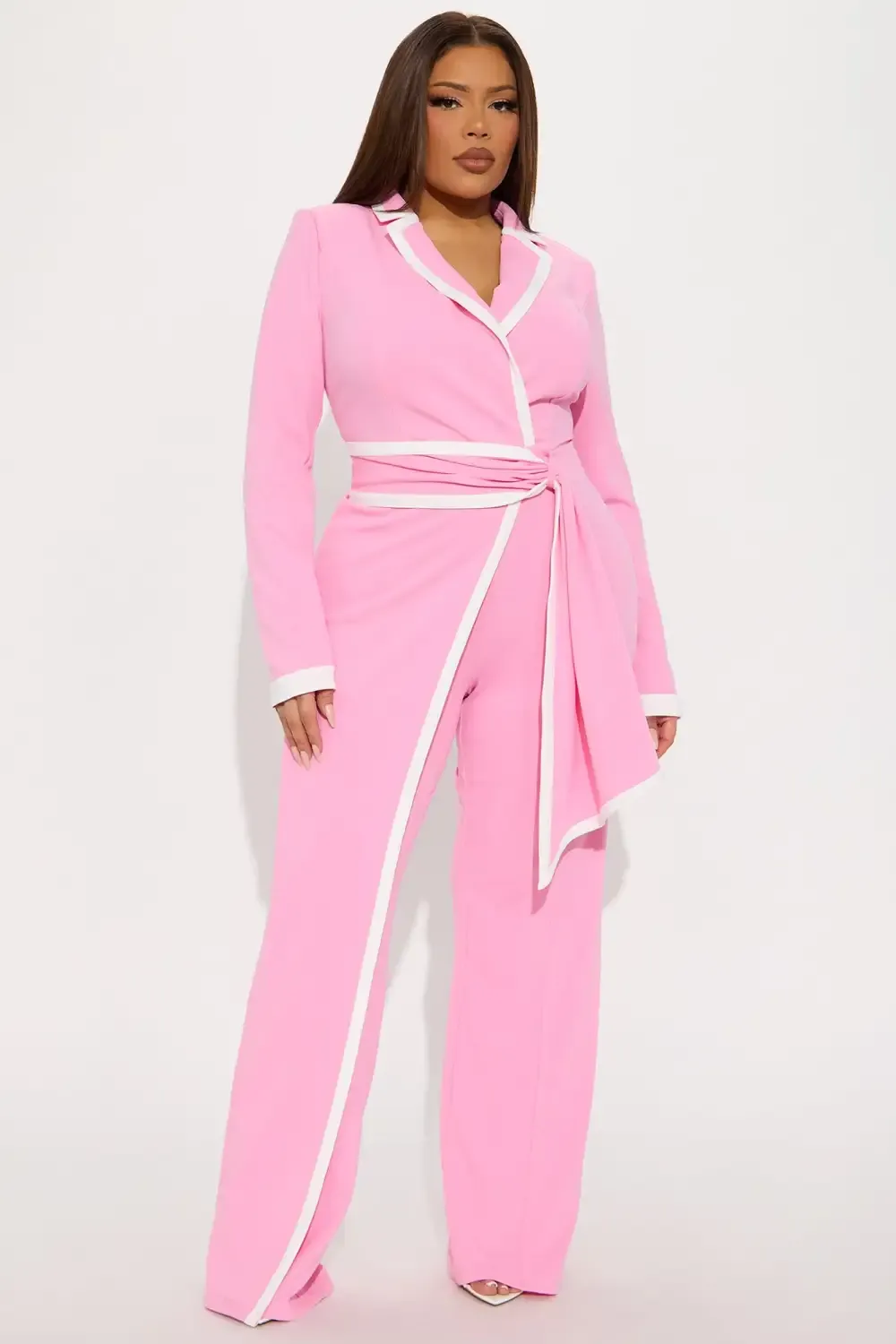 True Boss Long Sleeve Jumpsuit - Pink