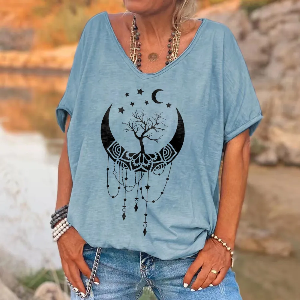Custompupshirt Above the Moon Printed Women's T-shirt