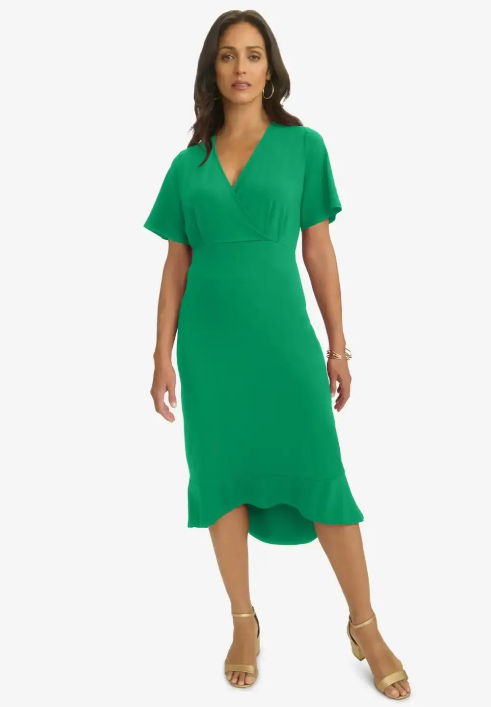 Flounce Hem Midi Dress