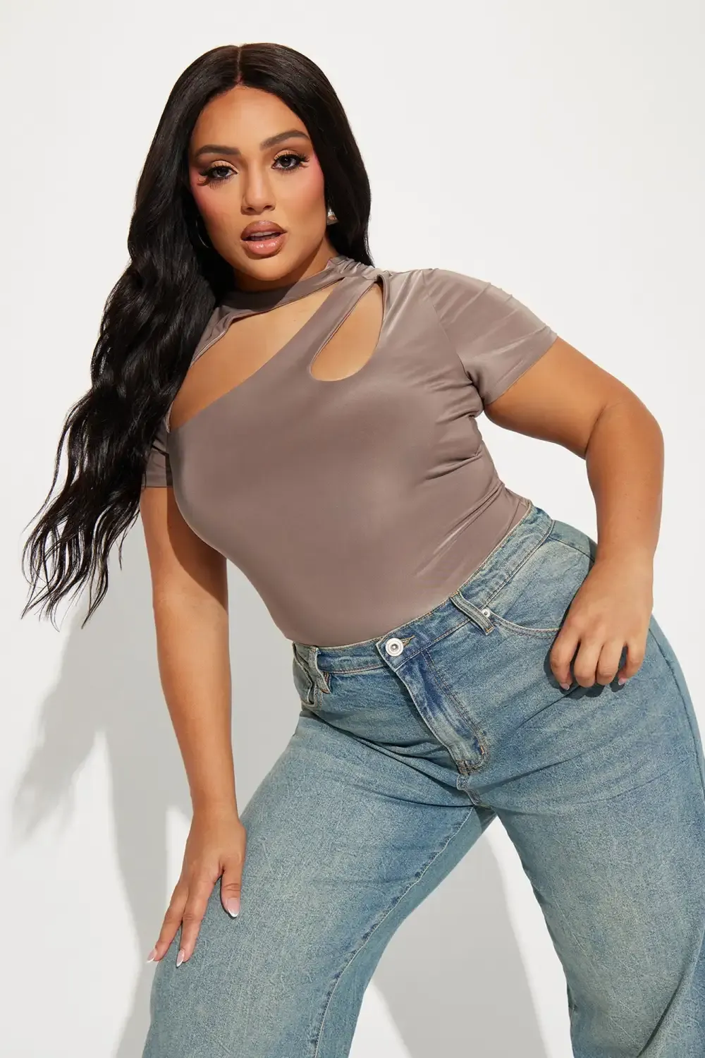 Keilani Short Sleeve Bodysuit - Mocha
