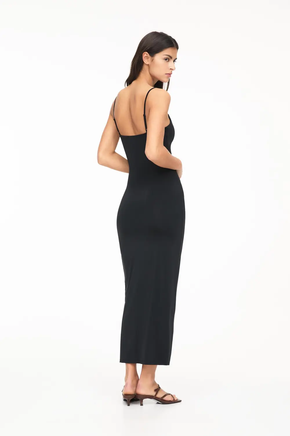 Vestido midi poliamida