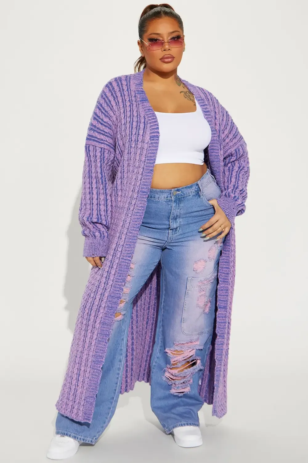 Off The Walls Tinted Straight Leg Jeans - Purple
