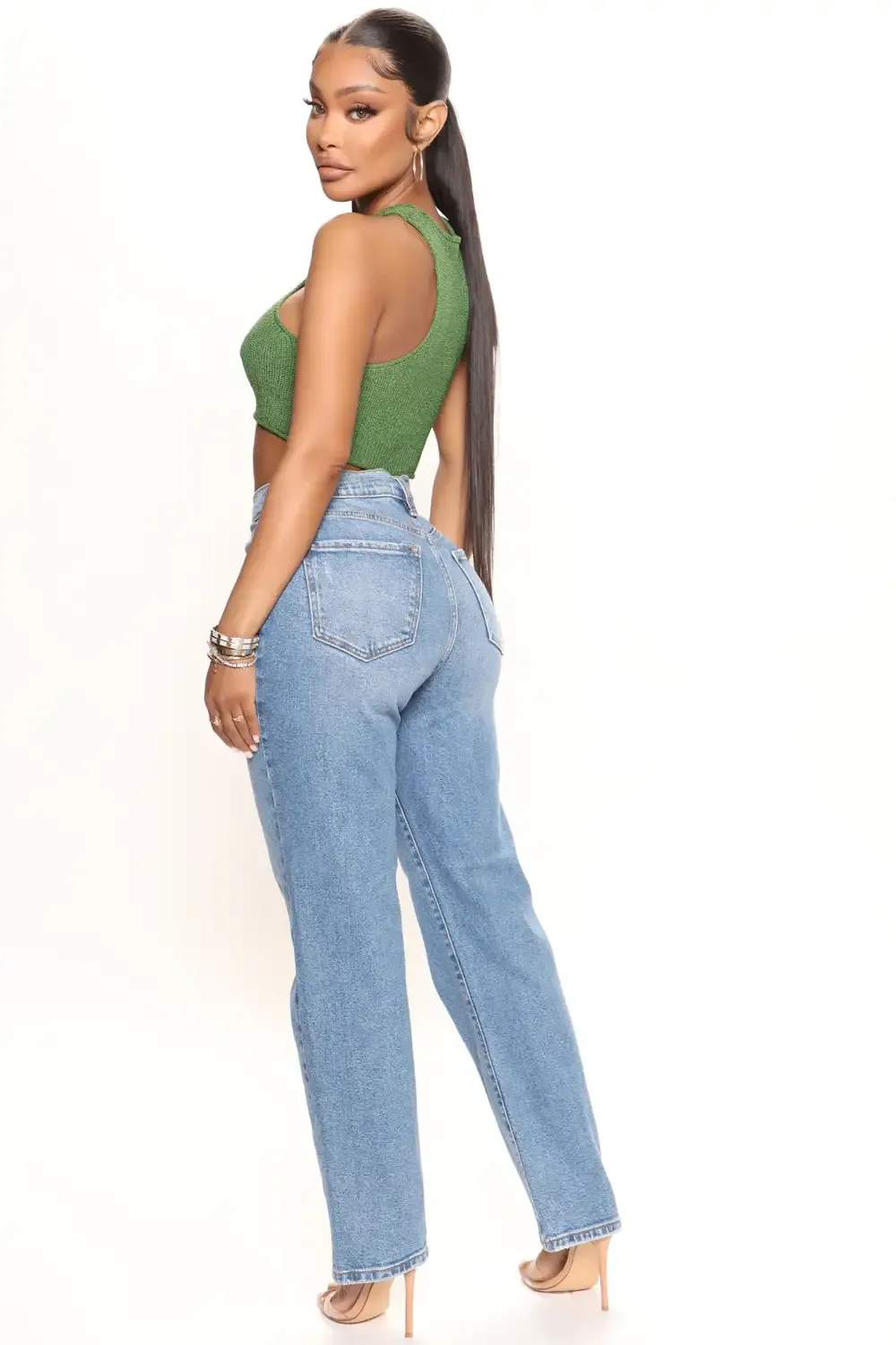 Long Lost 90's High Rise Straight Leg Jeans - Medium Wash