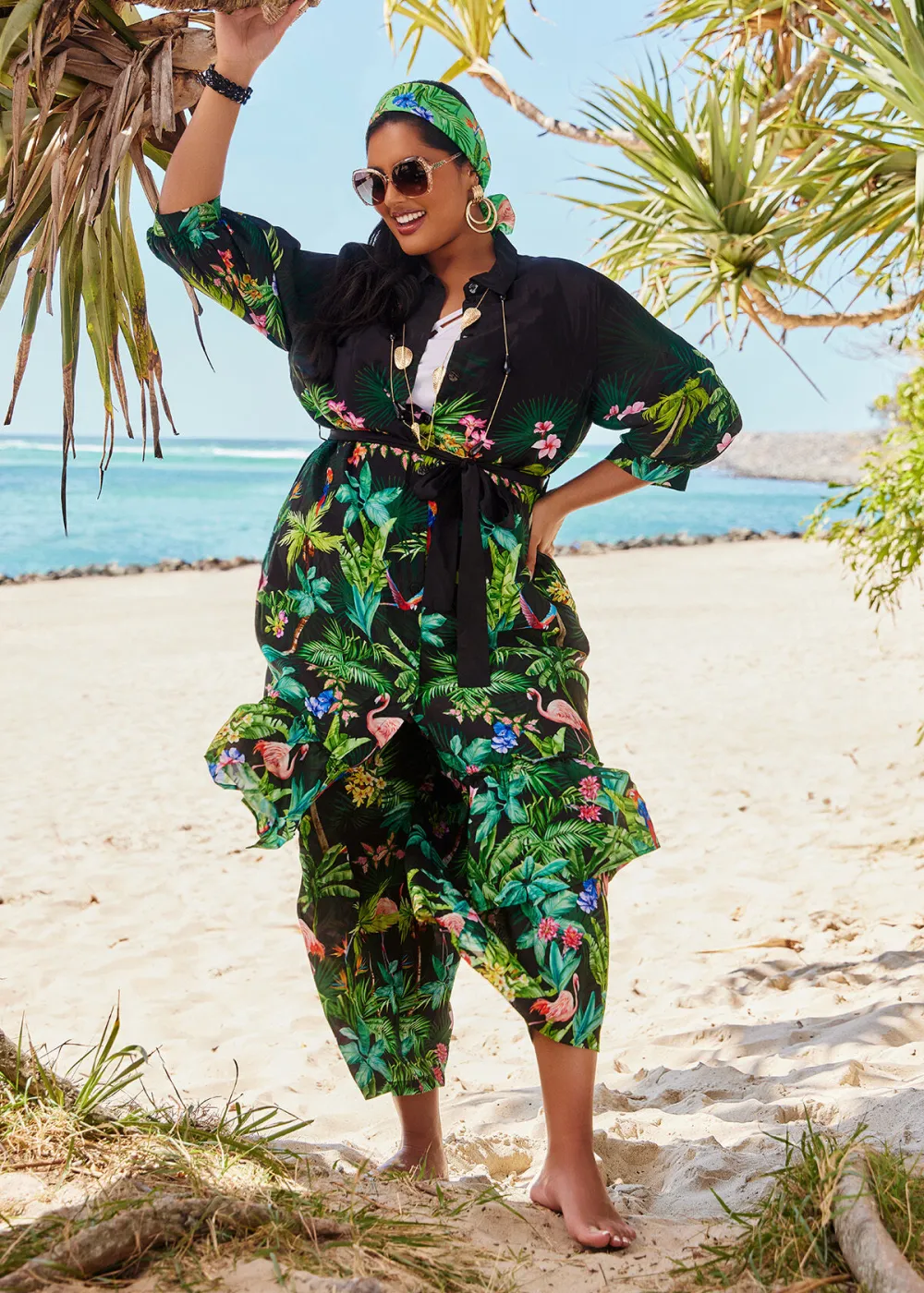 Mary Natural Palm Shirt Dress