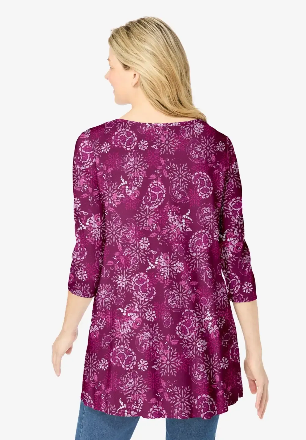 V-Neck Pintucked Tunic