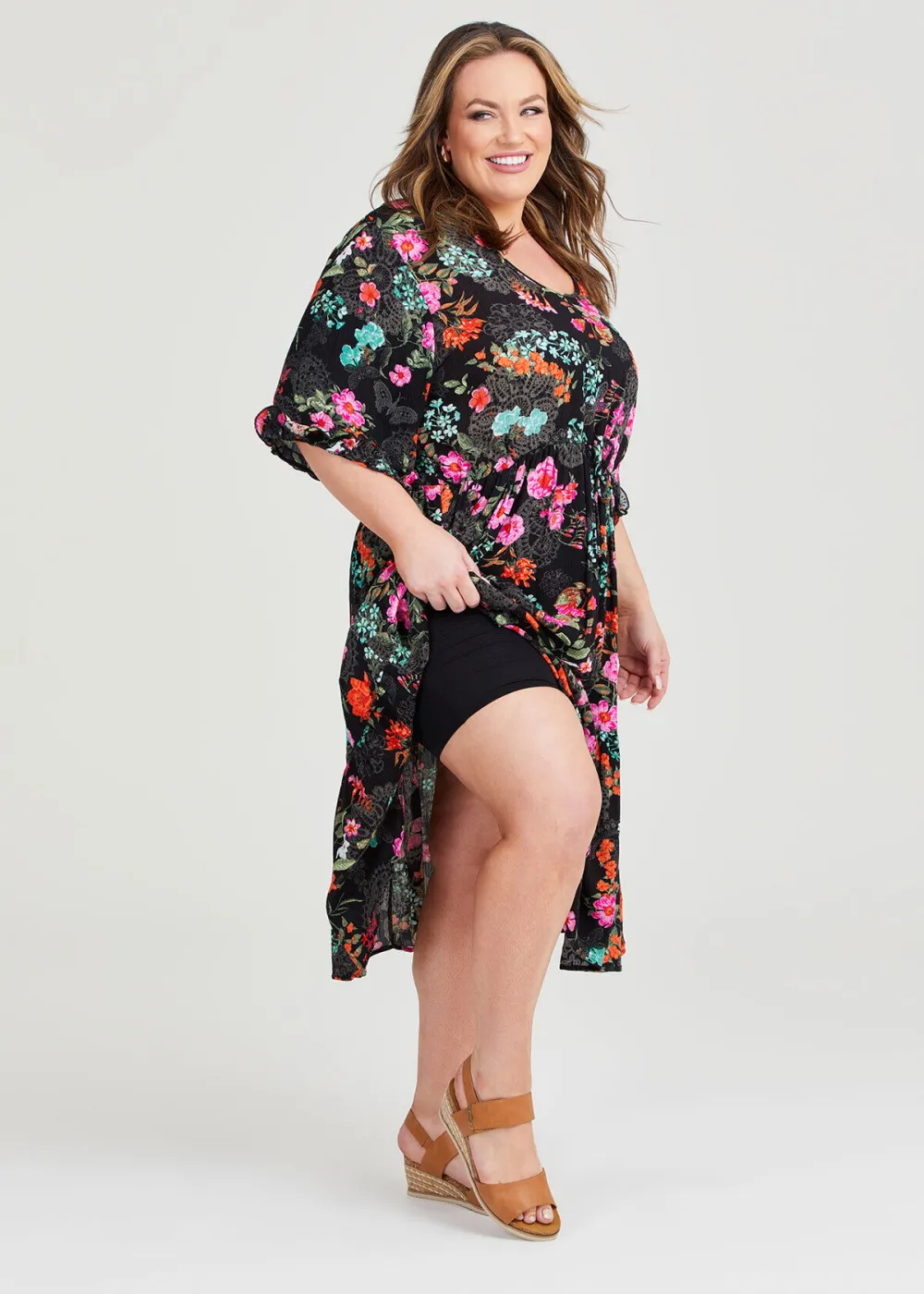 Ditsy Bloom Tier Natural Dress