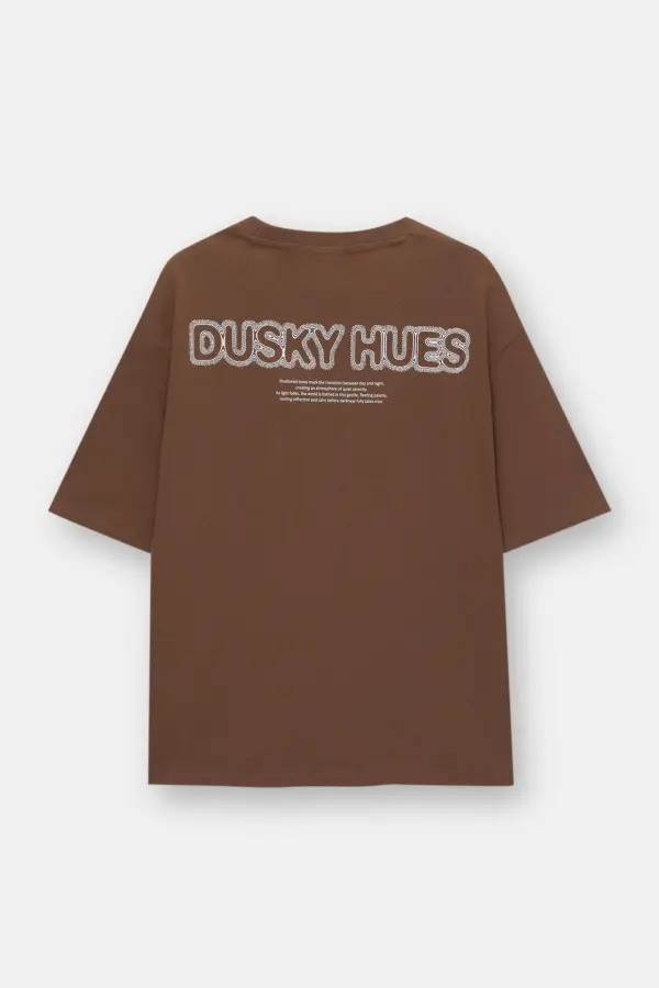 Brown slogan T-shirt