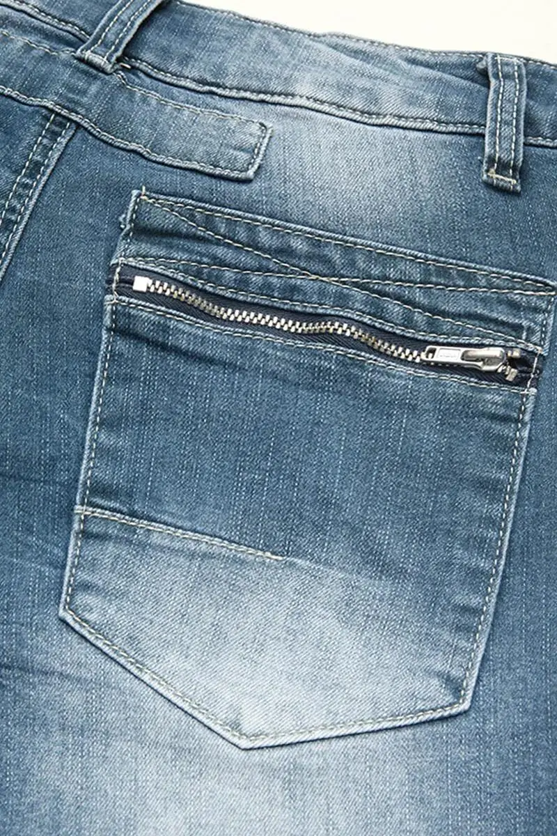 Roll Hem Button Up Mid Rise Denim Mid Thigh Shorts
