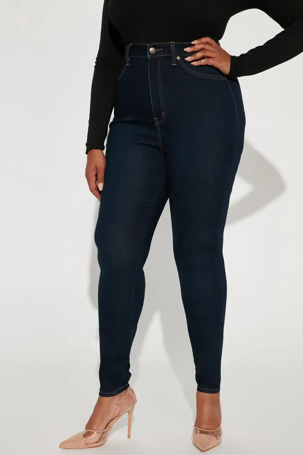 Tall Flex Game Strong Super High Rise Skinny Jeans - Dark Blue Wash