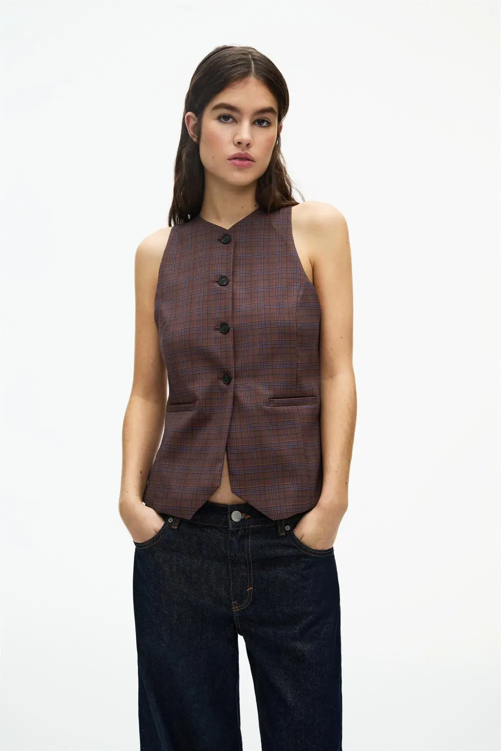Checked vest