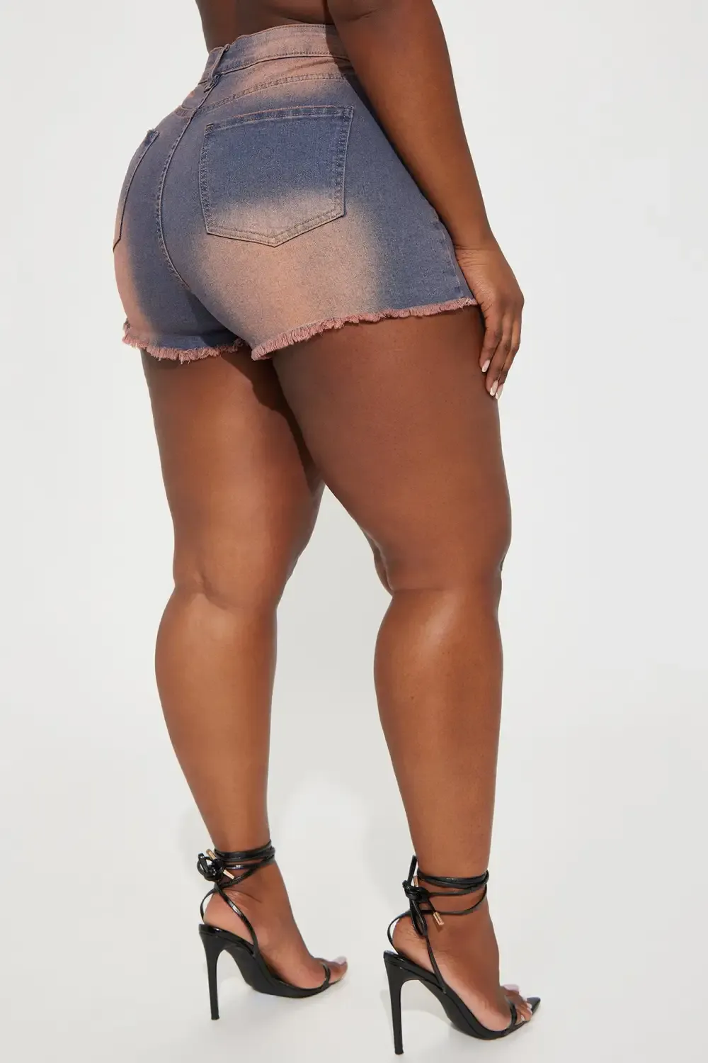 For The Better Stretch Denim Shorts - Peach