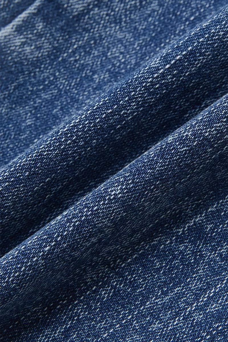 Wash Ripped Flap Pocket High Rise Cargo Jeans