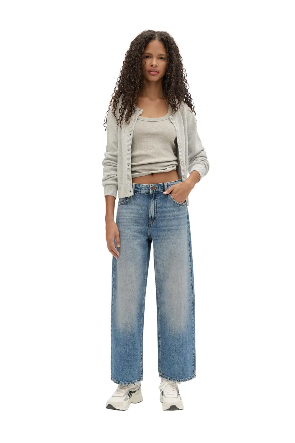 Jeans wide leg cropped