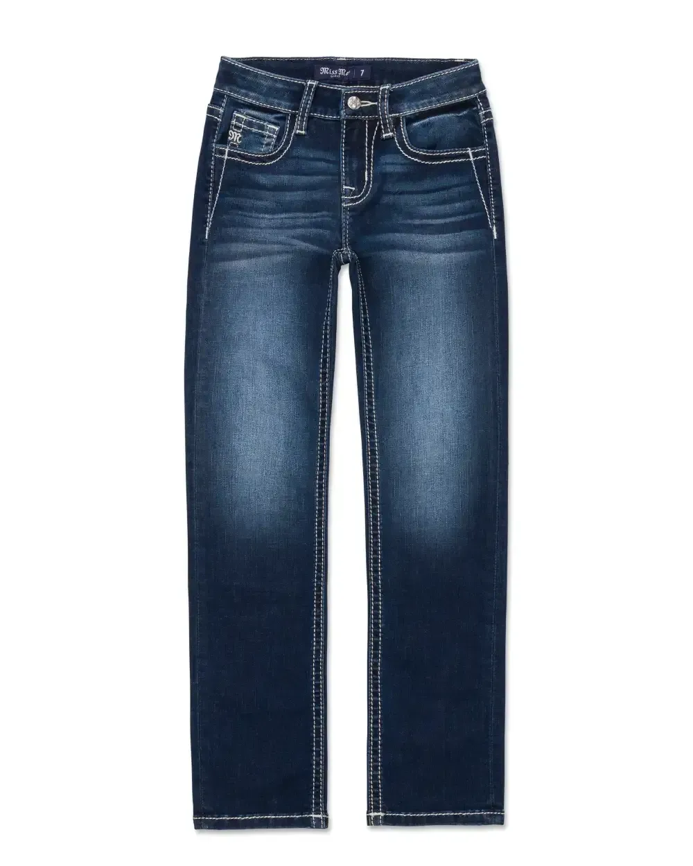 Girls Silver Web Straight Jeans
