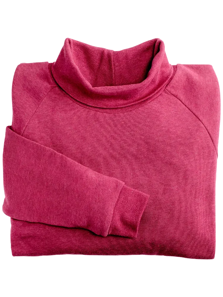 Heathered Sweatshirt Mock-TurtleNeck Popover