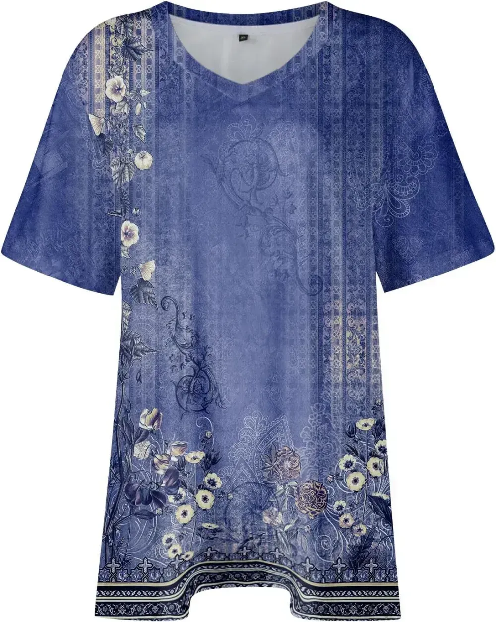 Plus Size Tops for Women Dressy Short Sleeve V Neck Shirts for Women Summer Tops for Women 2024 Floral Print Top