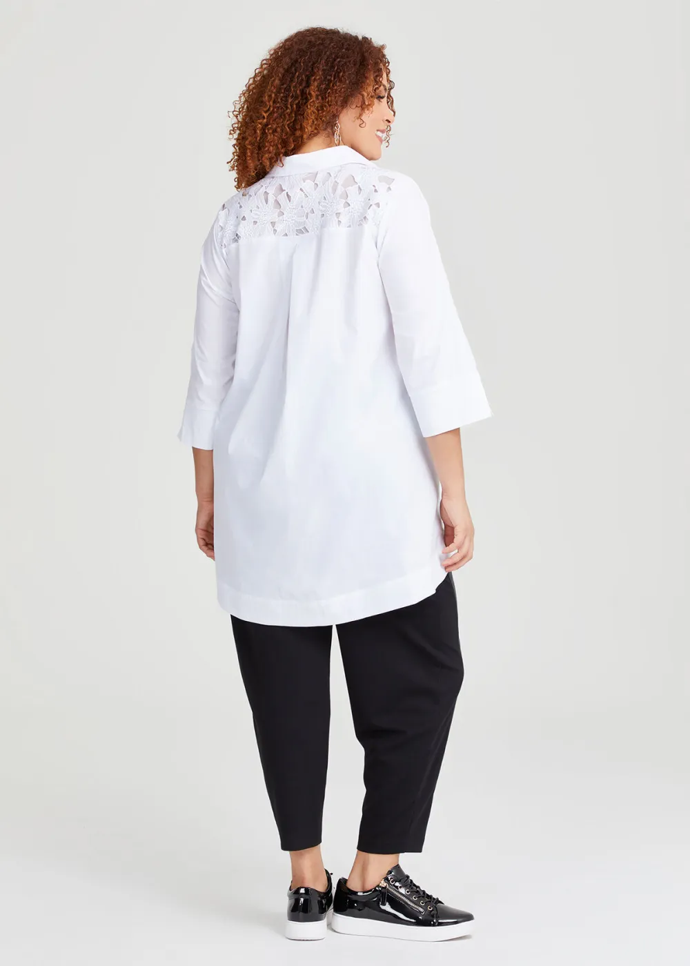 Lace Applique Cotton Shirt