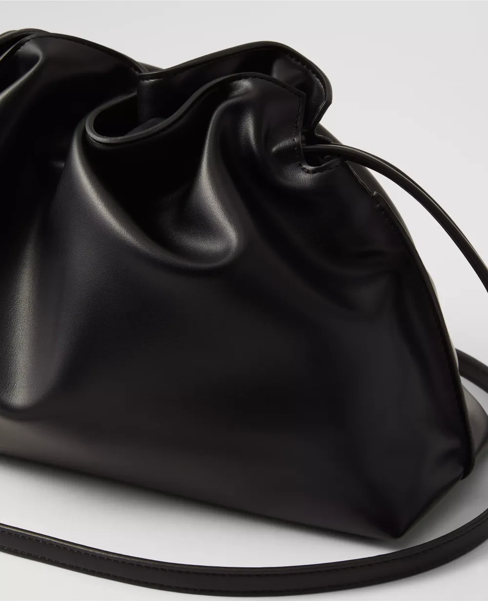 Drawstring Faux Leather Clutch Bag