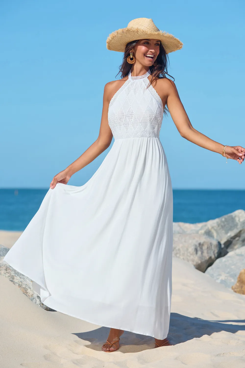 Everlasting Charm White Midi Dress