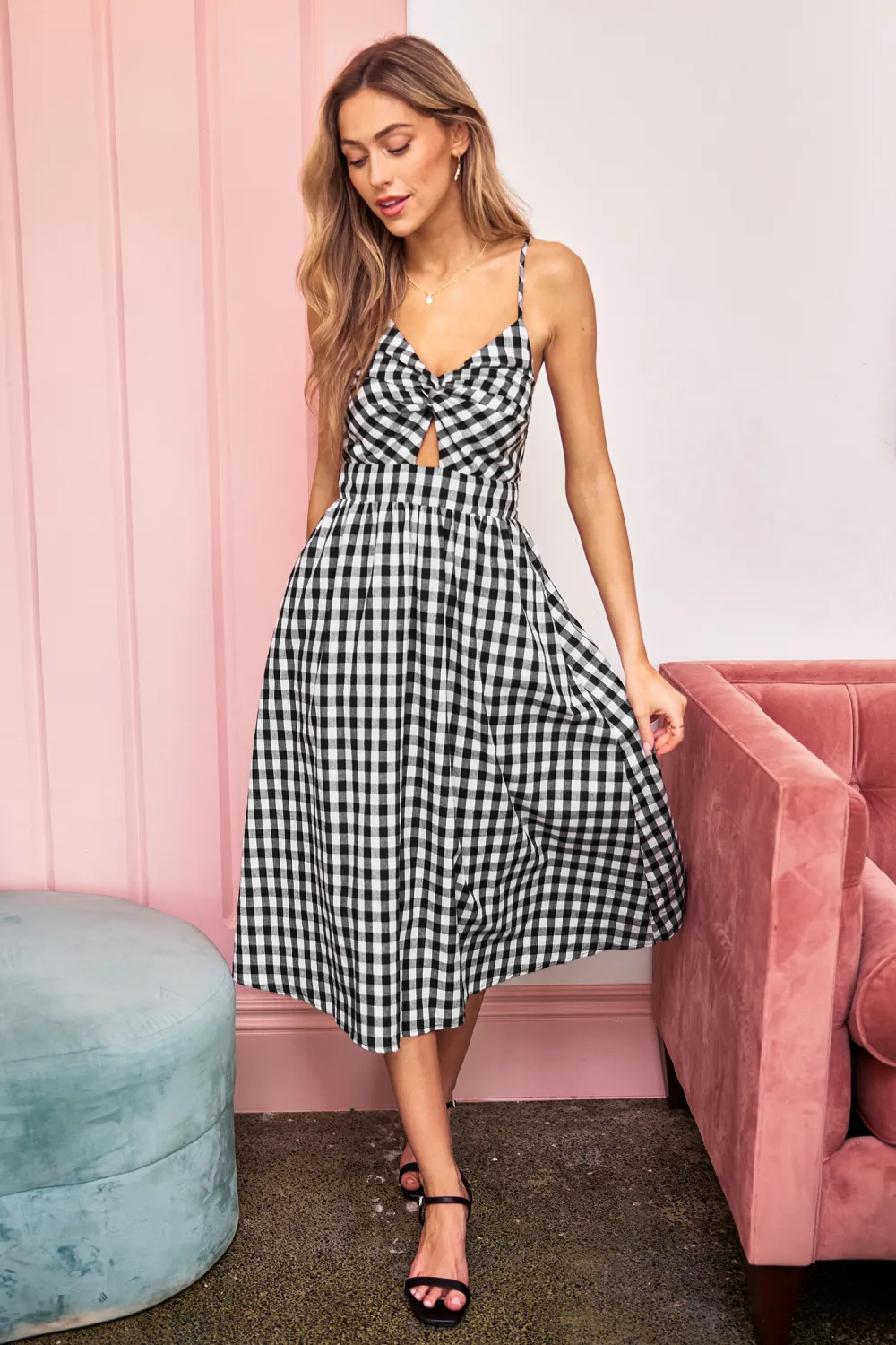 Picnic Date Gingham Midi Dress