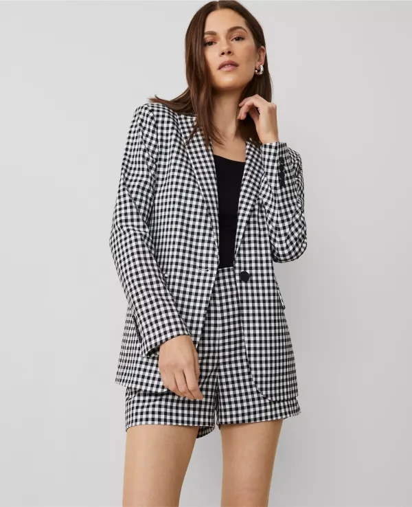 The Longline Blazer in Gingham