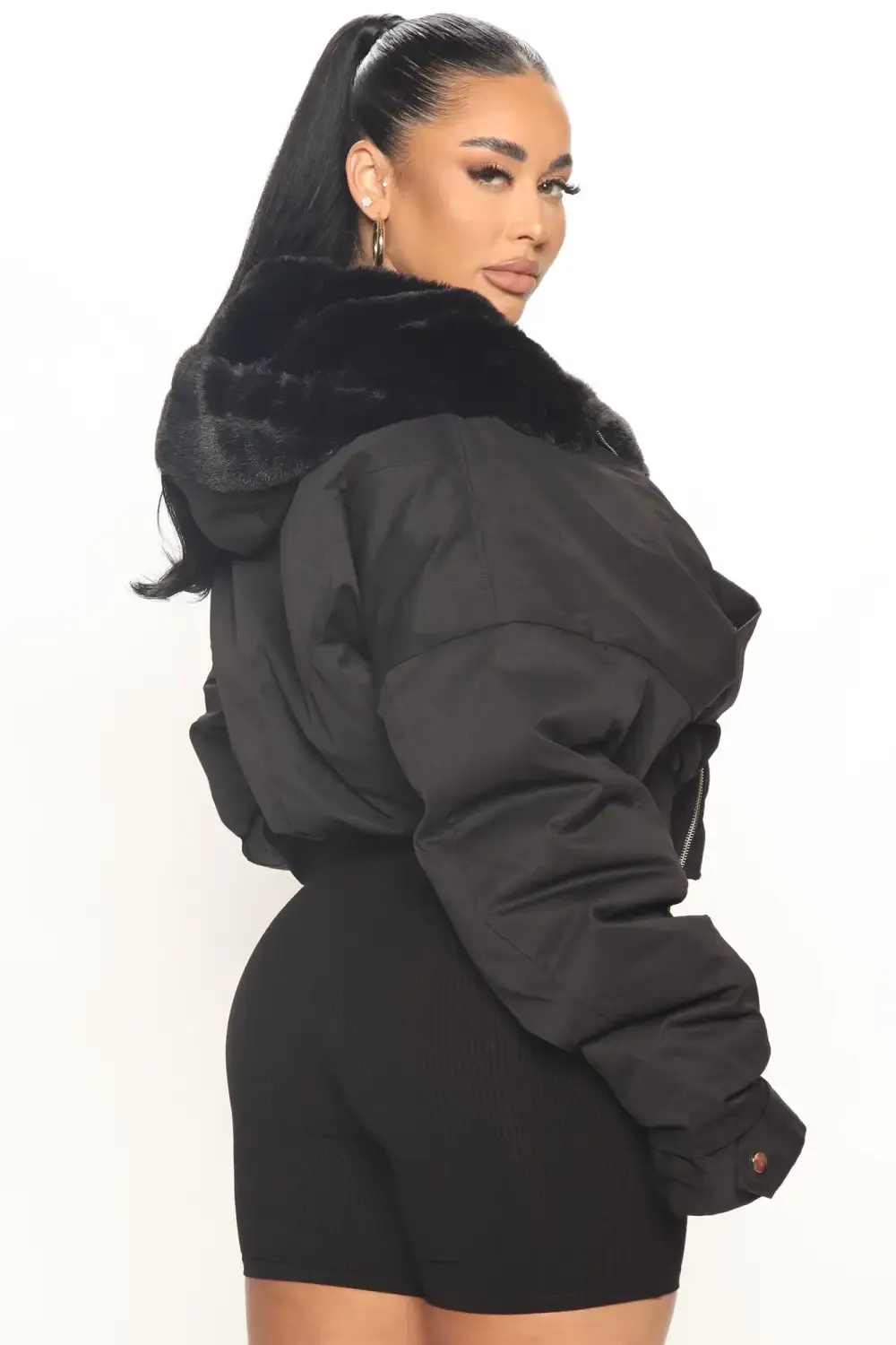 Don't Keep Your Cool Puffer Jacket - Black