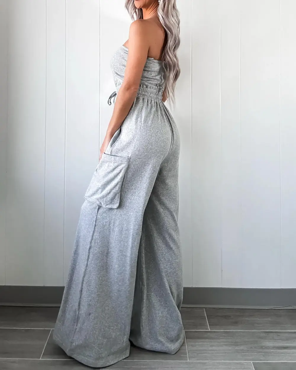 Cargo Jumpsuit - Heather Grey