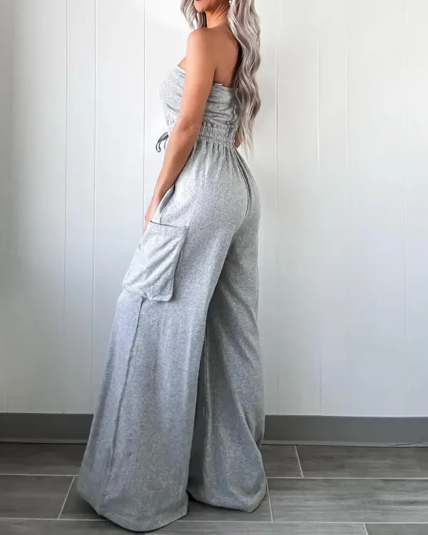 Cargo Jumpsuit - Heather Grey