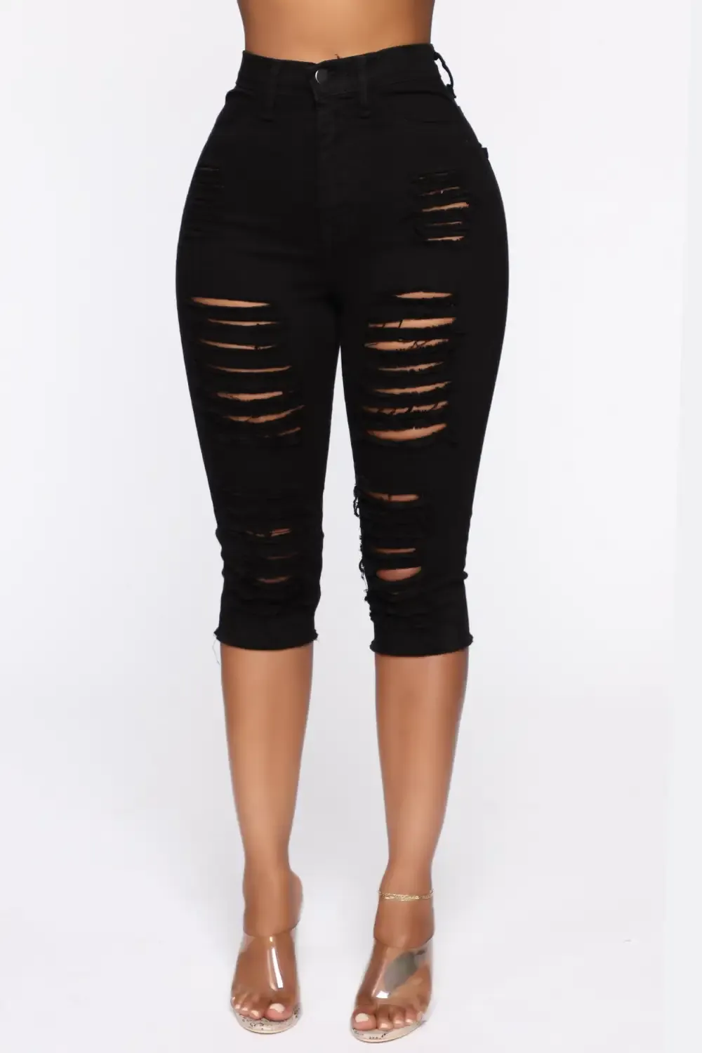 Live In My Denim Shorts - Black