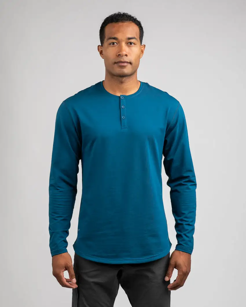 Henley Drop-Cut Long Sleeve: Lux