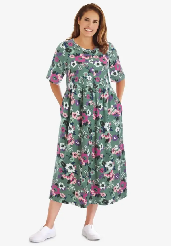 Button-Front Essential Dress
