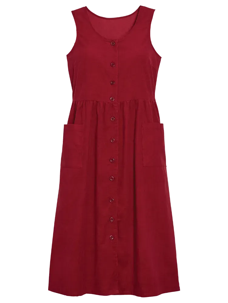 Button-Front Cotton Corduroy Jumper