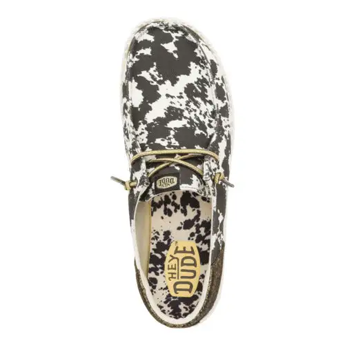 Wendy Funk Cowgirl - White/Black Cow Print