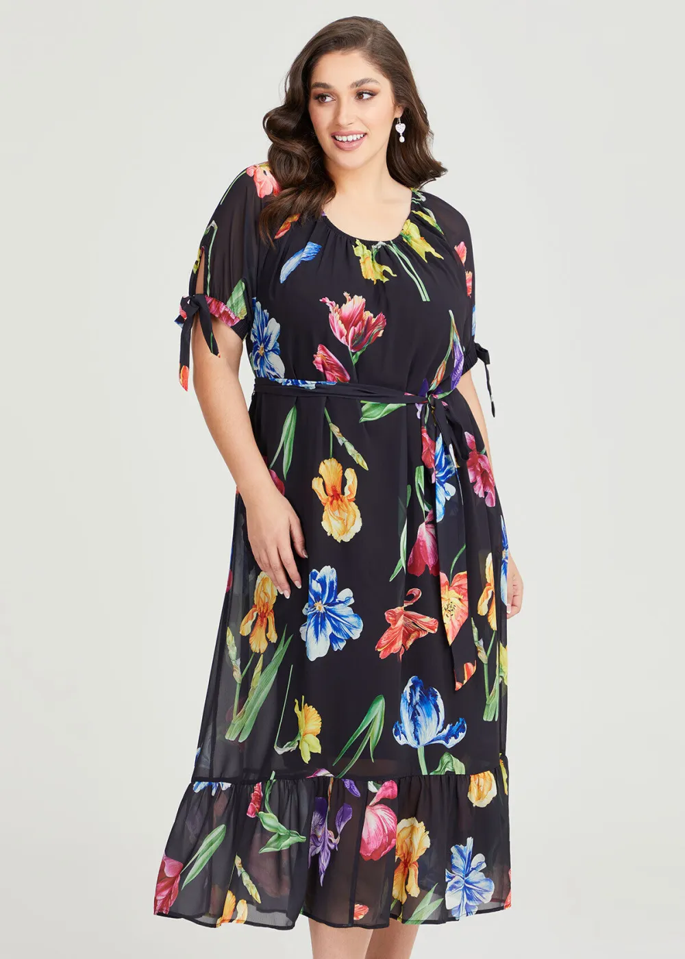 Calla Floral Maxi Event Dress