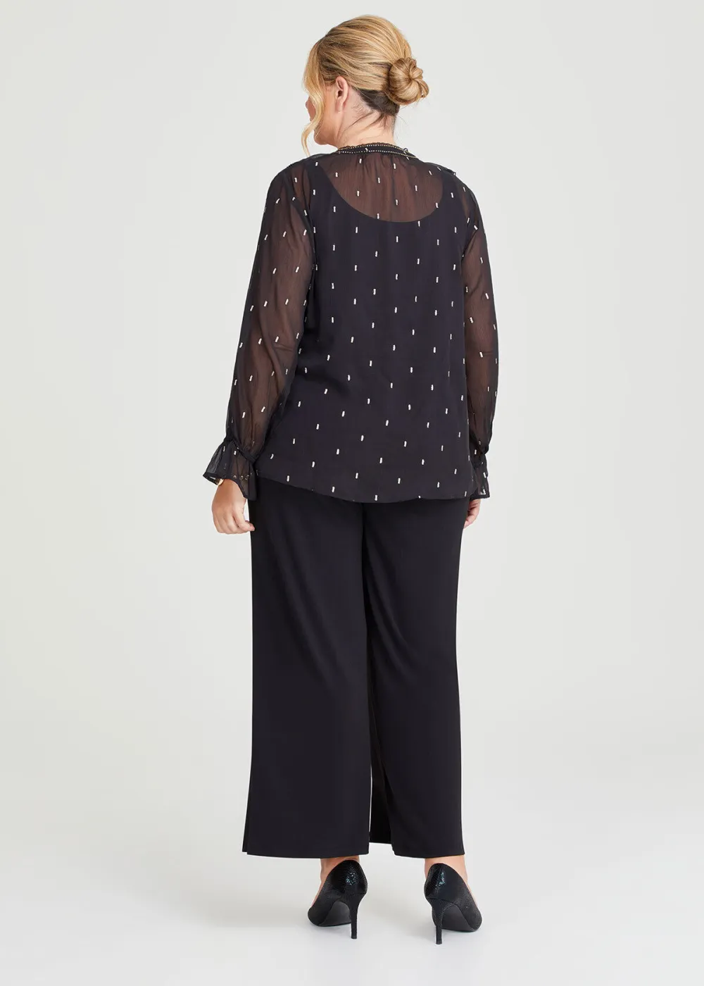 Pan Ruffle Smock Blouse
