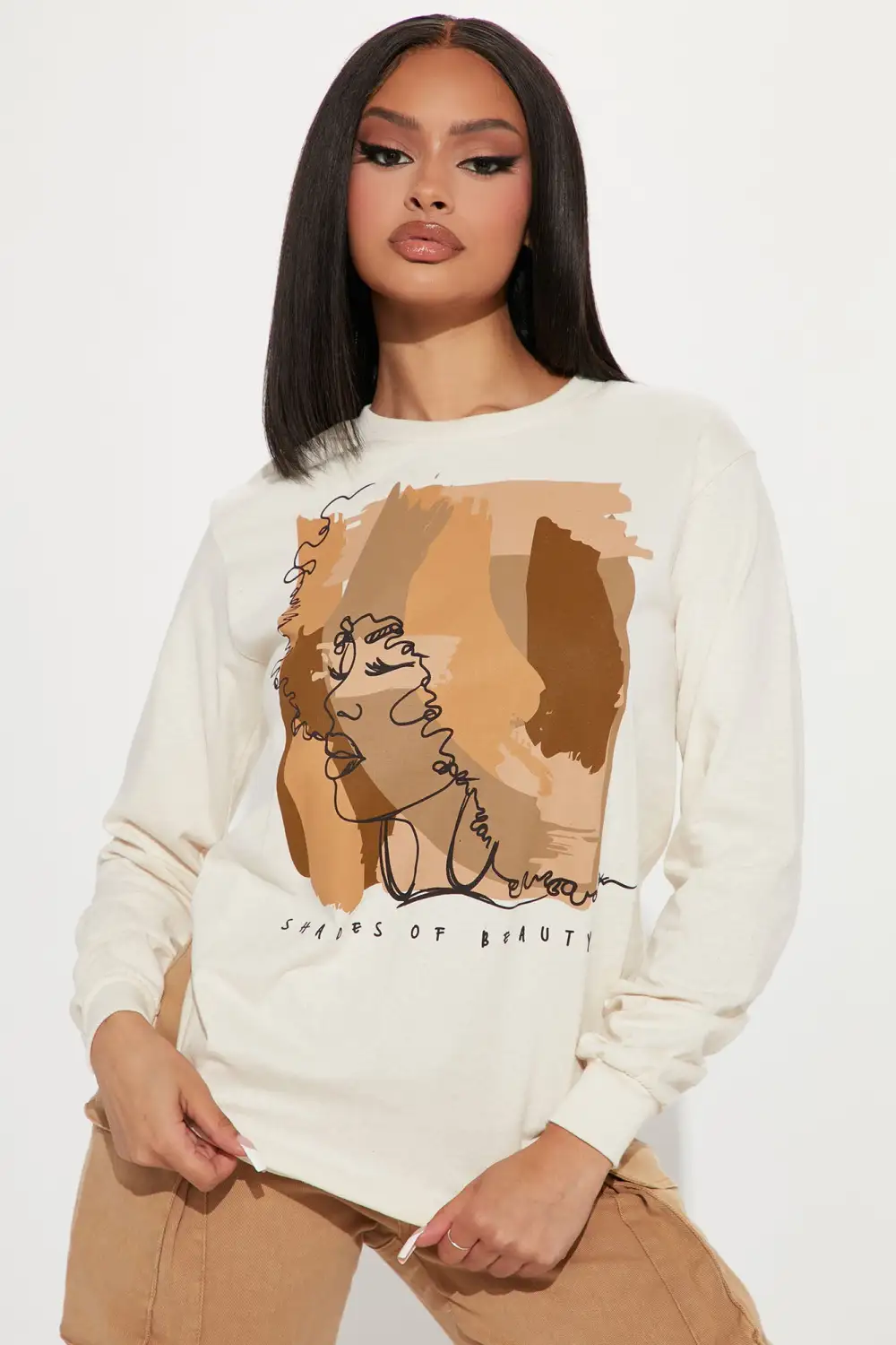 Shades Of Beauty Long Sleeve Tee - Khaki