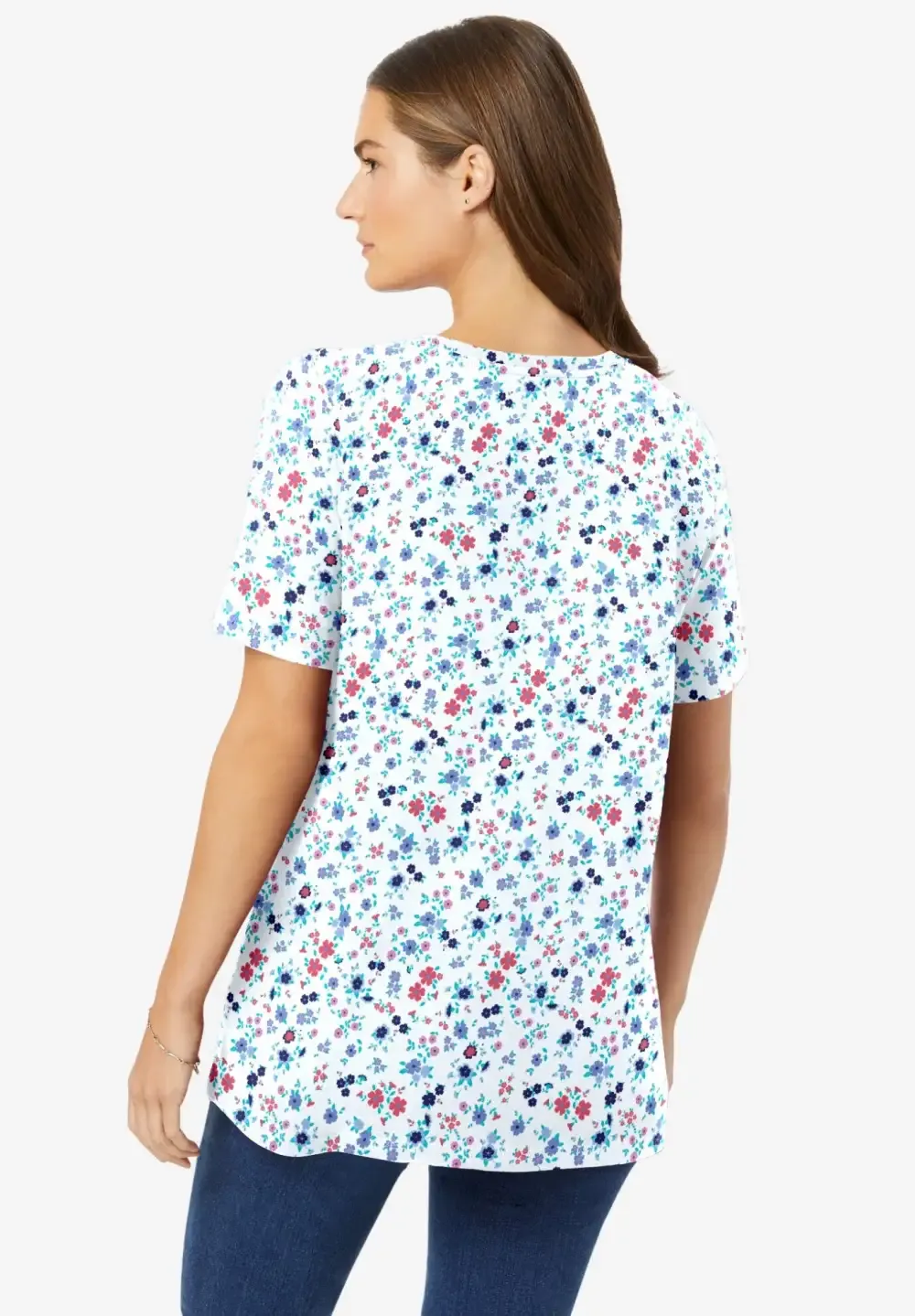 Perfect Printed Short-Sleeve Crewneck Tee
