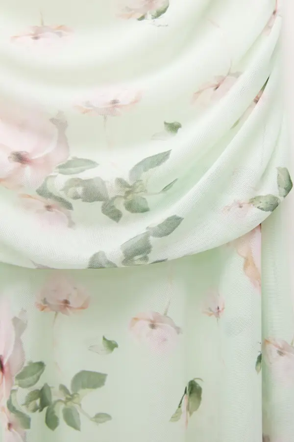 Vestido midi tul flores