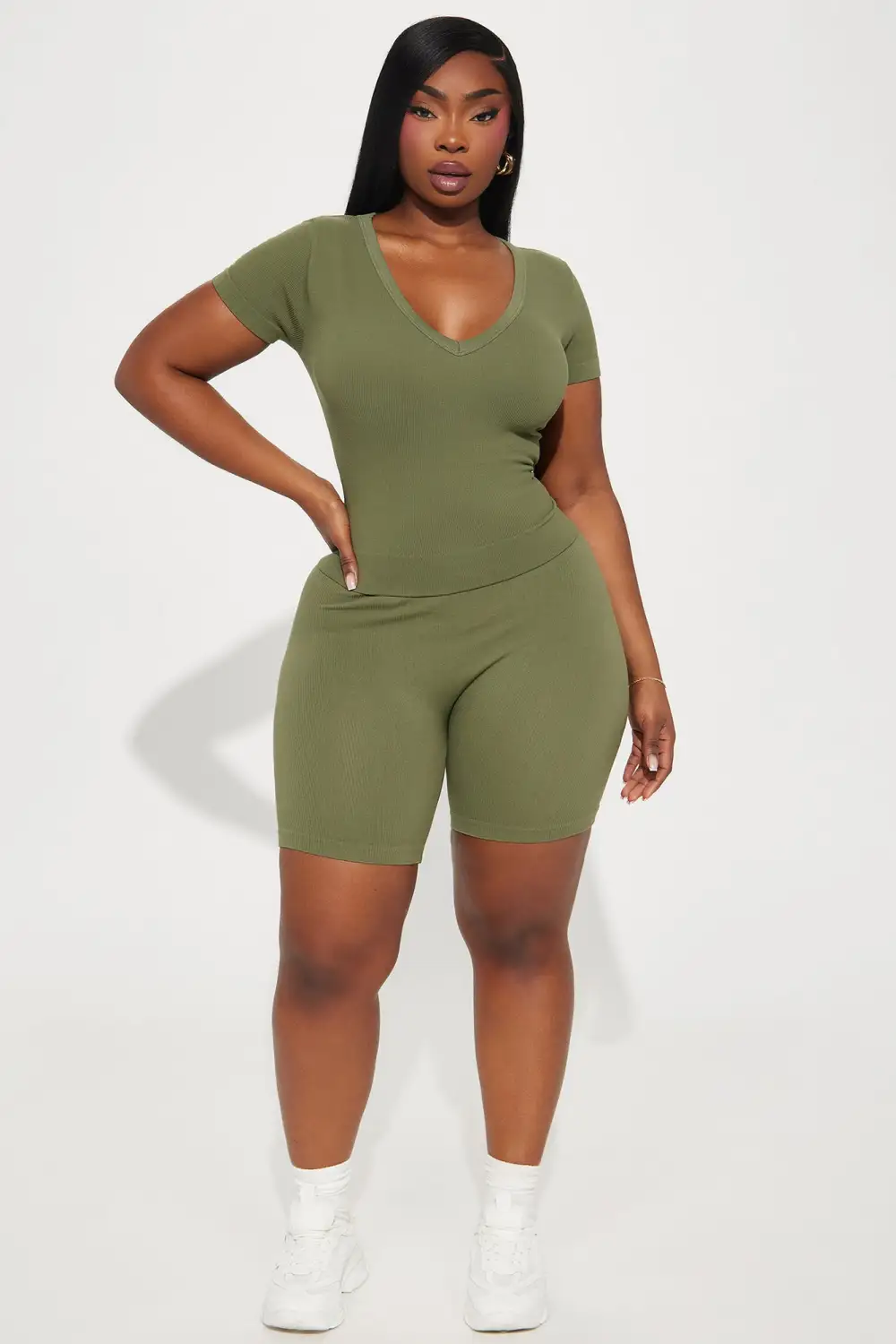 Alisa Seamless Short Set - Olive
