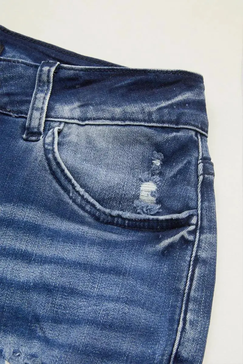 Cut Out Raw Hem High Rise Crop Jeans