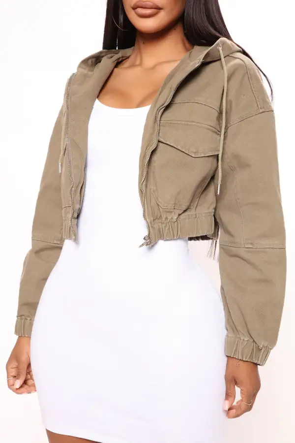 San Fran Hooded Bomber Jacket - Olive