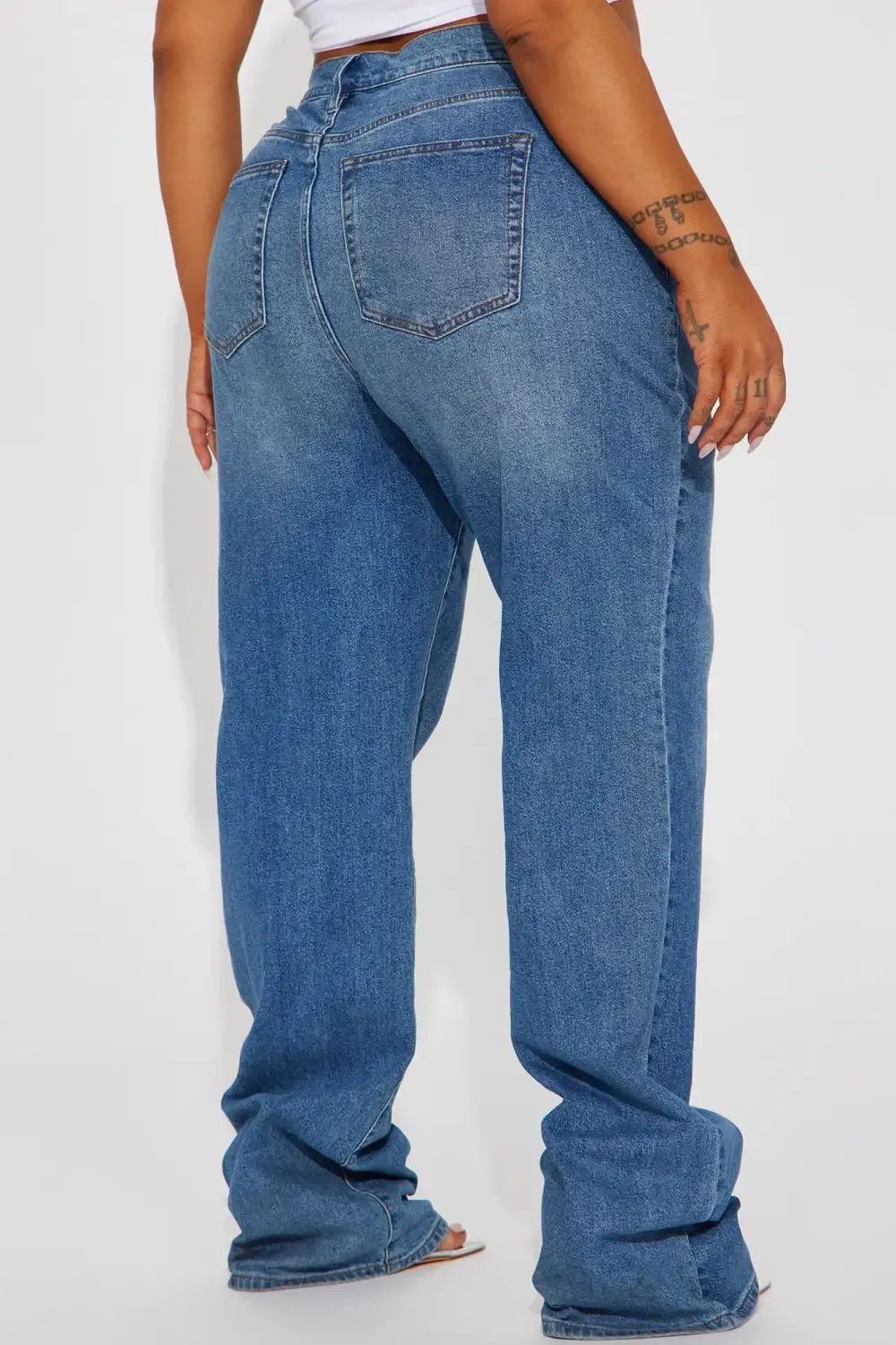 Mixed Emotions Long Straight Leg Jeans - Medium Wash