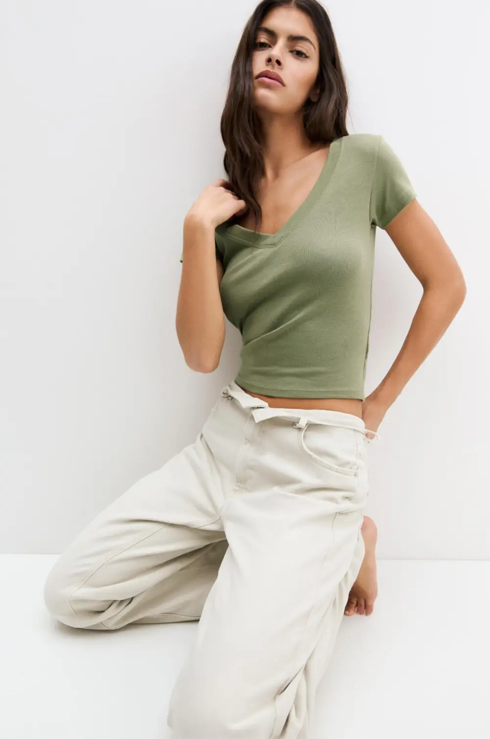 Camiseta escote pico