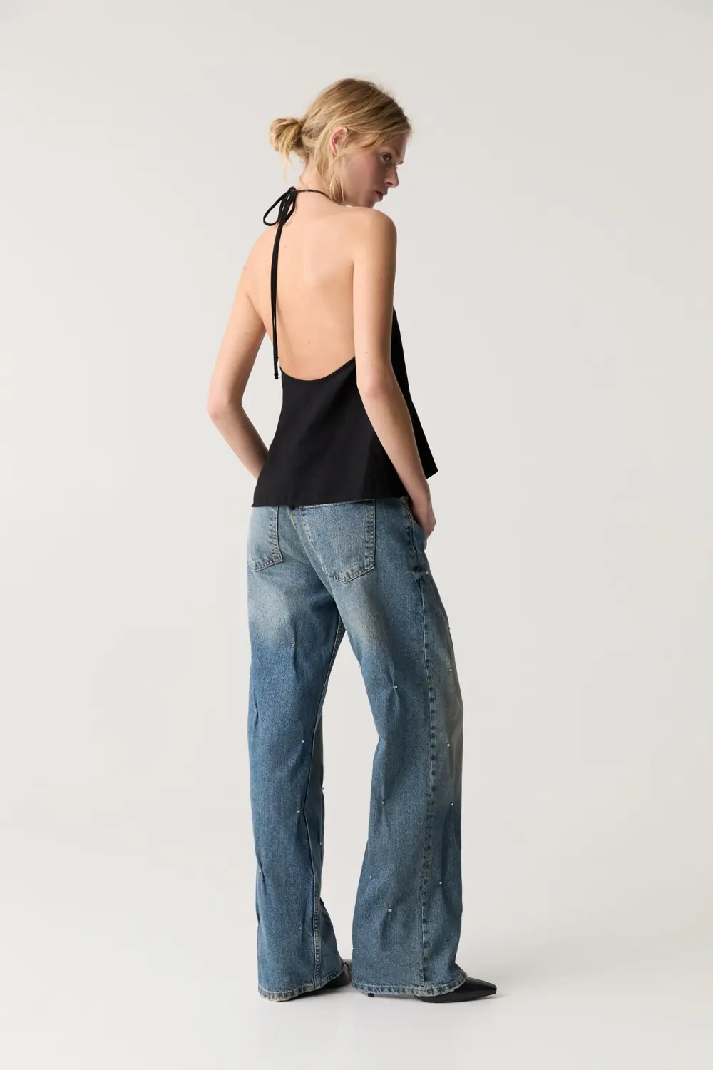 Satin top with lapels