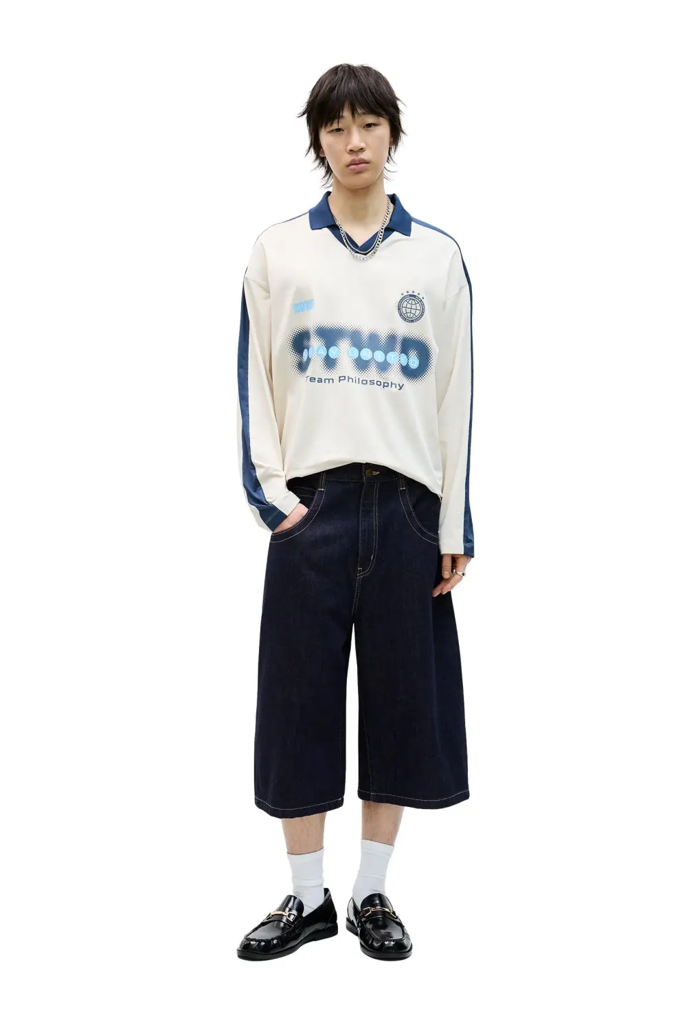 Super baggy STWD denim Bermuda shorts