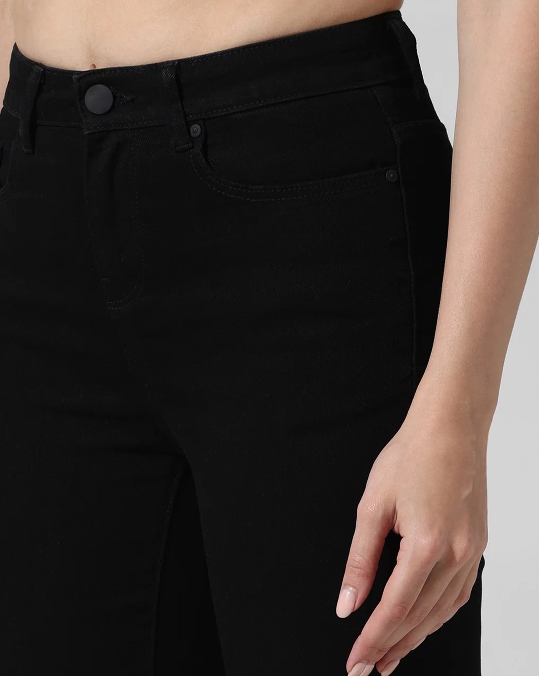 Black High Rise Flared Maze Print Jeans