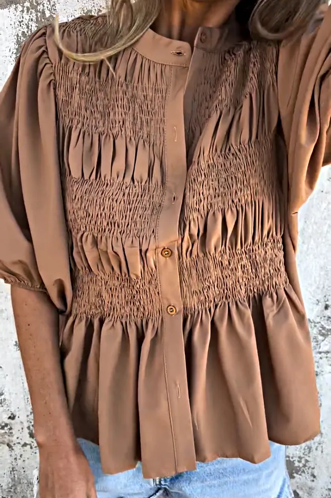 Women's solid color chiffon doll top